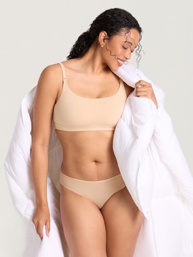 MOMANDA Cotton Nursing Bras for Breastfeeding - color: Beige, size: XX-Large
