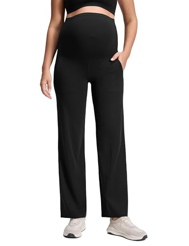 CRZ YOGA Maternity Wide Leg Pants 31.5" - color: Black, size: Medium