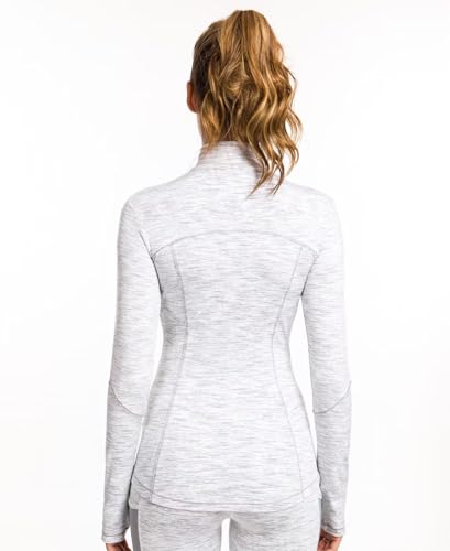 Queenie Ke Womens Running Jackets with Zipper Pockets - color: White Space Dye, size: Small