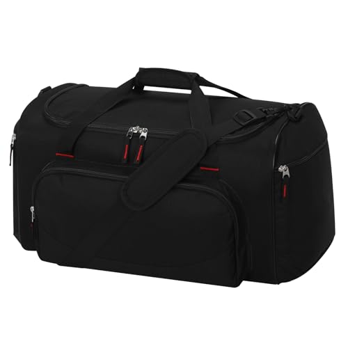 45L Gym Sport Duffle Bag for Men, Black - color: Black