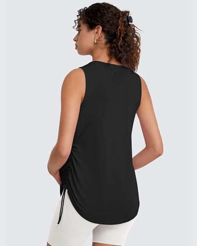 G4Free Lyocell Maternity Tank Tops Pregnancy Sleeveless Workout Shirts - color: Black, size: Medium