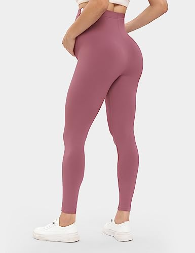 Buttergene 3 Pack Maternity Leggings with Elastic Band - color: 3pack Black/Dusty Pink/Lunar Rock, size: Small