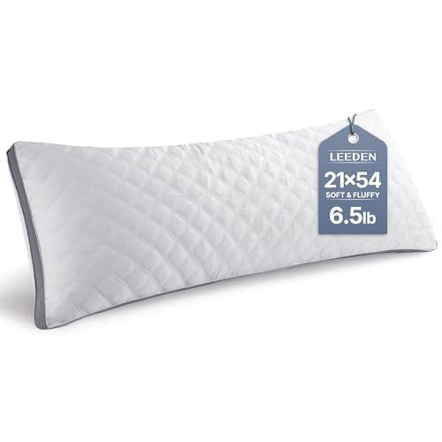 Leeden Body Pillow Insert 20 x 54 for Side Sleepers White Support - color: Grey-side