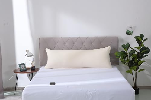 EVOLIVE Body Pillow Cover 21"x54", Microfiber, Hidden Zipper, (Ivory) - color: Ivory
