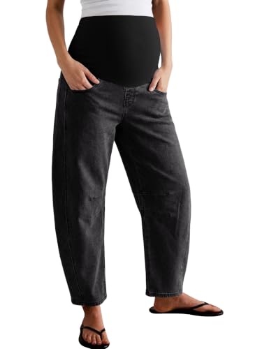 Yoklass Maternity Denim Pregnancy Cropped Pants for Pregnant Women - color: Charcoalgrey, size: 3X-Large