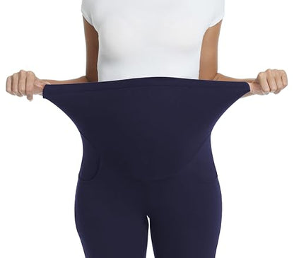 Maternity Pants Work Bootcut Dress Pants - color: Navy Blue, size: X-Large