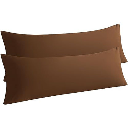 NTBAY Body Microfiber Pillowcases, Set of 2, Brown - color: Brown, size: Body (20"x54")