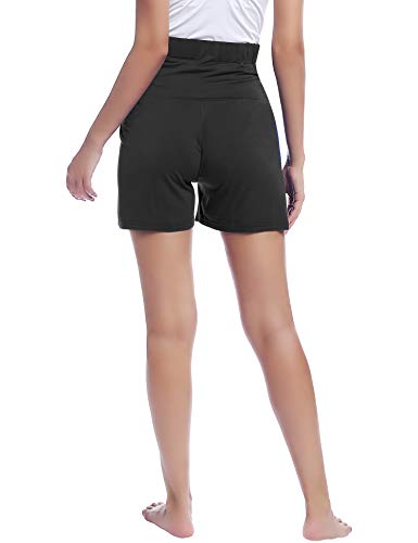 Joyaria Bamboo Viscose Cooling Maternity Pajama Shorts,Maternity Clothes - color: Black, size: Medium