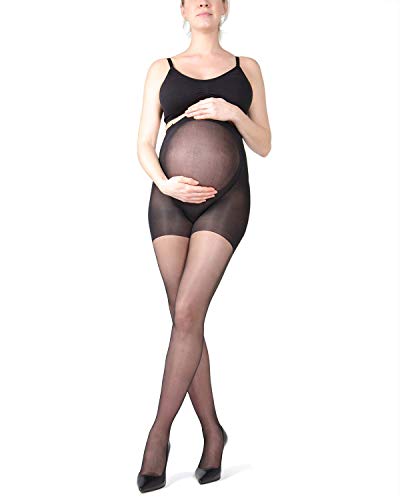 MeMoi Maternity Sheer Pantyhose for Women, 12 Denier Pregnancy Hosiery - color: Honey, size: Small-Medium
