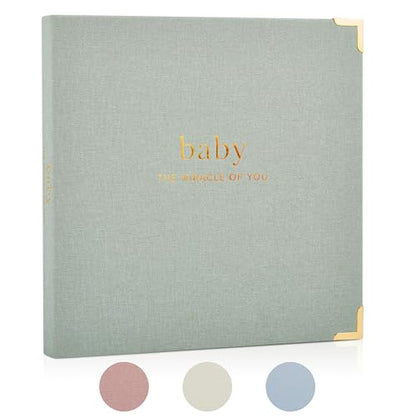 Keepsake Baby Memory Book for Boys and Girls - Timeless First 5 Year Book - color: Sage Green