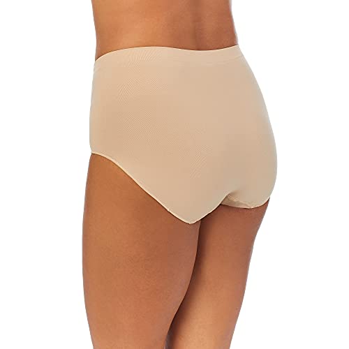 ELLEN TRACY Full Coverage Panties Seamless Underwear Briefs for Women 4pack - color: Mocha/Black Pack, size: X-Large