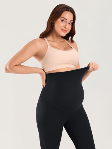 MOMANDA No Front Seam Maternity Leggings 28“ - color: Black, size: X-Large