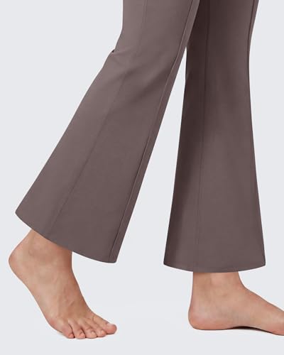 G4Free EverGoing Maternity Work Pants Pregnancy Ankle Flare Leg with Pocket - color: Taupe, size: Medium