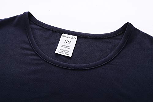OThread & Co. Women's Long Sleeve T-Shirt Comfy Underscrub Tee Basic Stretch Layer - color: Navy, size: Small