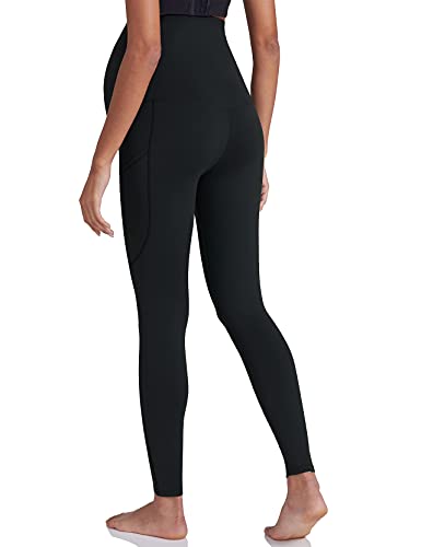 POSHDIVAH Maternity Workout Leggings Pregnancy Yoga Pants Pockets - color: 2pcs Black, size: Medium