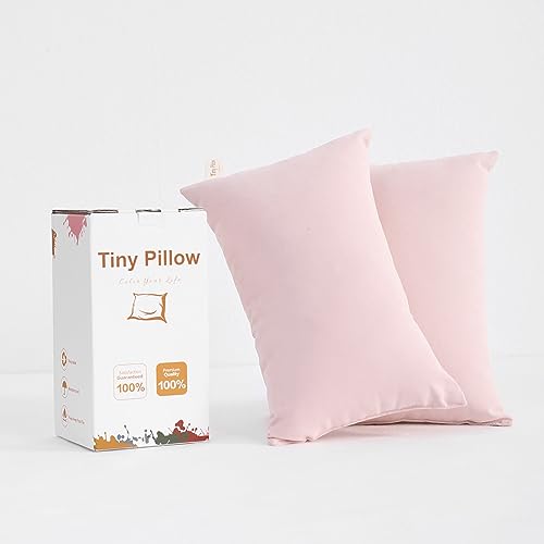 BEDSUM Plush Mini Pillows, 11 x 7, Microfiber, 2 Pack, Pink - color: Pink, size: 11x7 inches