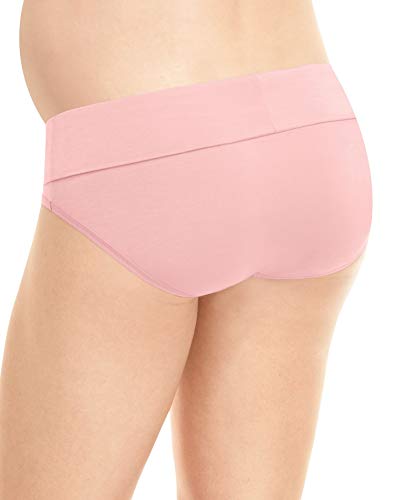 PLAYTEX Women's Maternity Fold Down Modern Brief Panties 3-pack - color: In the Navy Dot/White/Gentle Peach, size: Medium