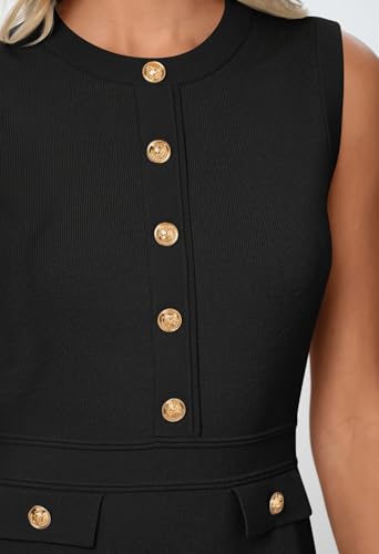 MEROKEETY Womens Summer Business Casual Mini Sweater Dress - color: Black, size: Large