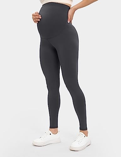 Buttergene 3 Pack Maternity Leggings with Elastic Band - color: 3pack Black/Dark Grey/Dusty Blue, size: X-Large