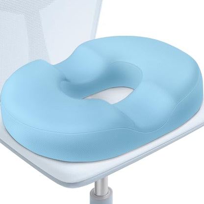 BlissTrends Donut Pillow Seat Cushion, Memory Foam Lifting Cushions - color: Light Blue, size: Large