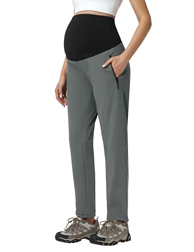 V VOCNI Maternity Pants Straight Leg Scrub Pants - color: Grey, size: Small
