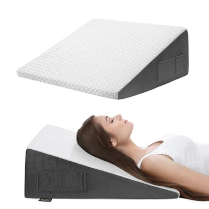 Cozymaker 10-inch Bed Wedge Pillow for Sleeping Back Support Pain Relief - size: Triangle Wedge 24*24*10 inch
