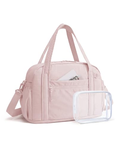 BAGSMART Expandable Personal Item Travel Bag, 2 Set Duffel Bag for Women - color: Pink