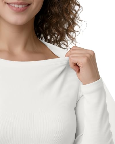 Soft Stretch Cotton Blend Women's Underscrub Shirt Slim Fit Comfort Tee - color: White, size: Small