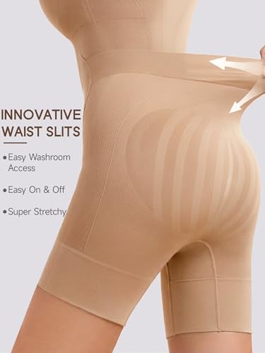 Bathroom Friendly Full Body Shapewear Bodysuit for Women - color: Sienna, size: Medium