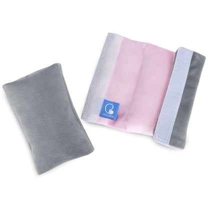 COOLBEBE Car Seat Straps Shoulder Pads for Baby Kids - color: Grey/Pink, size: Small (Pack of 1)