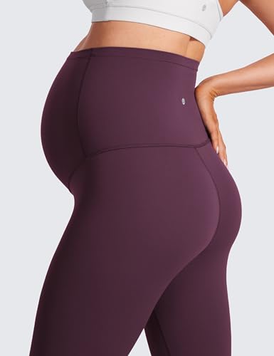 CRZ YOGA Maternity Capris Leggings 23" - color: Deep Purple, size: Small