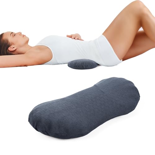 COMFYTHERA Lumbar Support Pillow for Sleeping Memory Foam Lumbar Support Cushion for Lower Back Pain Relief, Back Support Bed Pillow Waist Support (Dark Grey, Small) - color: Dark Grey, size: Small