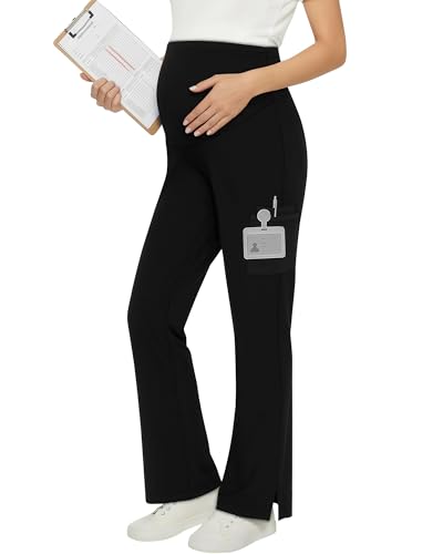 Women's Maternity Scrub Pants - color: Black, size: Small