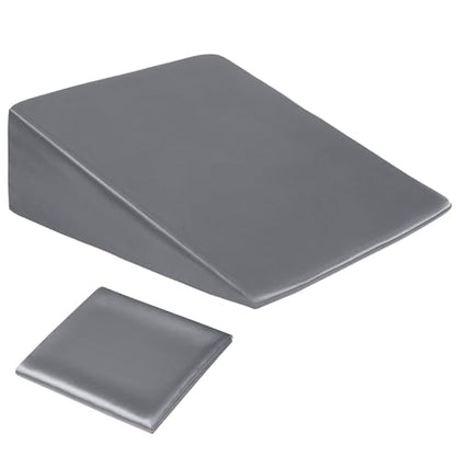 RUDONG M Satin Wedge Pillow Cover, Wedge Pillowcase, Dark Grey, 25"x25"x8" - color: Dark Grey