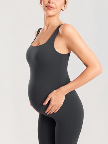 MOMANDA Maternity Jumpsuit Leggings 25" - color: Mysterious Grey, size: Large