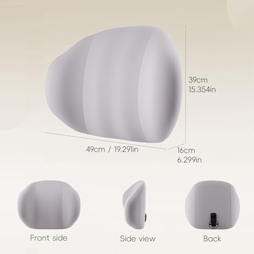 BEBAS Ergonomic Memory Foam Lumbar Support Pillow for Car & Office, Gray - color: Gray