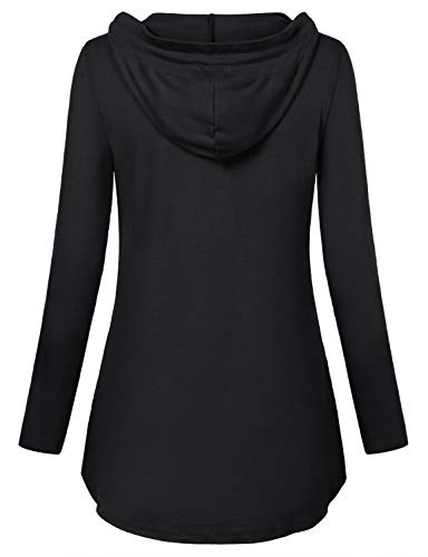 Quinee Women's Long Sleeve Plaid Colorblock Nursing Pullover Hoodie Sweatshirts - color: Black, size: Small