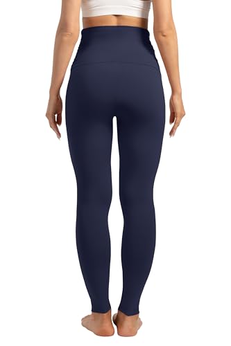 YUDSUD Maternity Leggings with Pockets Over The Belly - color: Navy Blue, size: Large