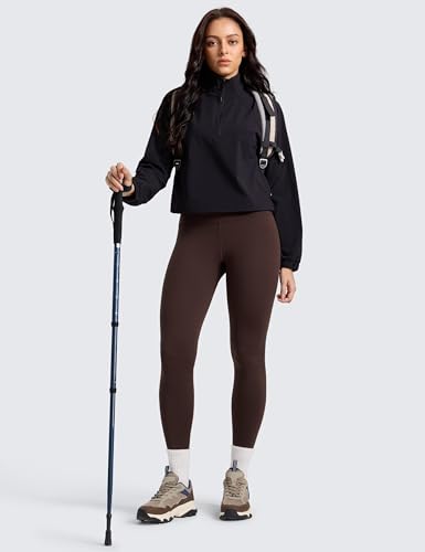 CRZ YOGA Matte Fleece Lined Leggings 25'' - color: Hot Fudge Brown, size: Small