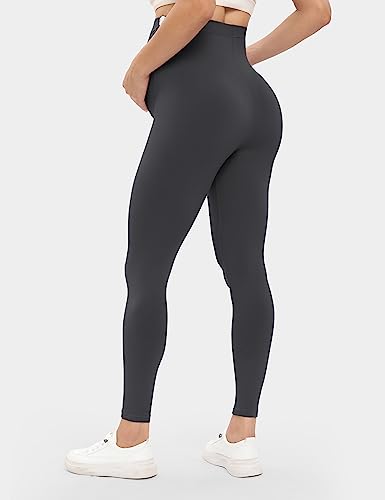 Buttergene 5 Pack Maternity Leggings with Elastic Band - color: 5pack Black*3/Darkgrey/Navy, size: Medium