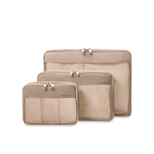 Briggs & Riley Travel Essentials Check In Compression Packing Cube Set, Tan - color: Tan, size: Checked
