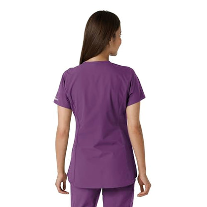 Carhartt Scrubs C12413 Women's Force® Essentials Modern Fit Notch Neck - color: Eggplant, size: Small