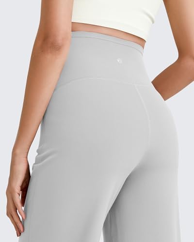 G4Free BareFeel Maternity Yoga Pants Pregnancy Slacks Over the Belly - color: Light Gray, size: X-Large