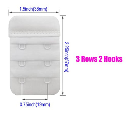 Women Bra Extenders 2 Hook/3 Hook/4 Hook Soft Bra Strap Extension - color: Bra Extender 2 Hook Black/Beige/White