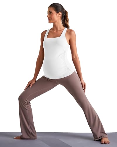 G4Free BareFeel Maternity Tank Tops with Removable Pads Pregnancy Clothes - color: White, size: X-Small
