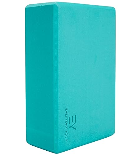 Everyday Yoga Premium Foam Block, 3in/4in/5in Thick, Multi Colors, 1 Block - color: Aqua, size: 3 Inch Thick