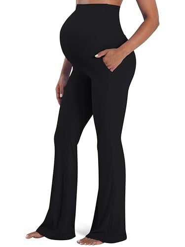 Sunvalix Maternity Flare Leggings for Women, Over Belly Yoga Pants - size: Medium