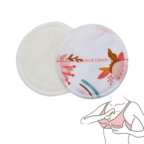 8 pcs(4 Pairs) Random Prints Breast Pads for Nursing Mothers, Reusable and Washable (8pcs Random Prints) - style: 8pcs random prints
