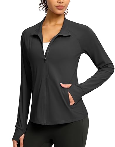 G Gradual Women's Sun Protection Lightweight Athletic Jacket Zip Up Jacket - color: Black, size: Small
