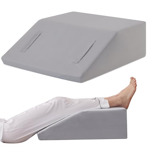 Ruqmuis Leg Elevation Pillow for After Surgery, Leg Elevating Pillow for Swelling and Blood Circulation, Leg Wedge Pillow for Sleeping, 21x24x8 Inch Knee Pillow for Knee Hip Ankle Pain Relief, Velvet - color: Velvet, size: 21*24*8 Inch